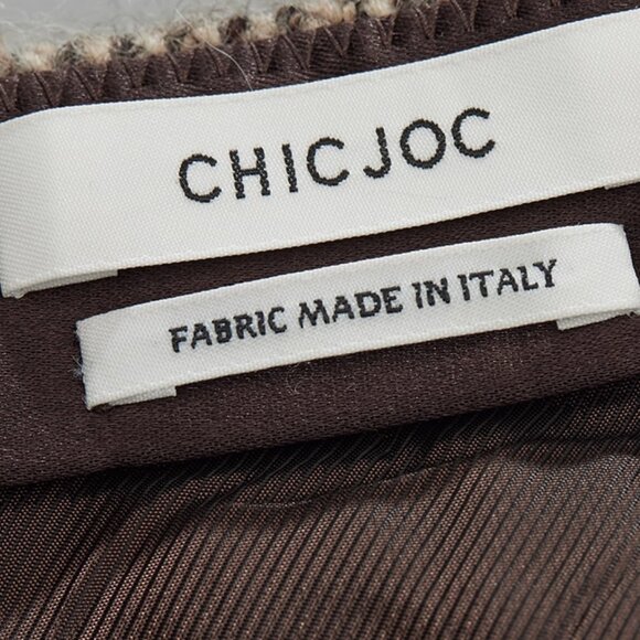 CHICJOC Italian Wool Tweed Speckled A-Line Skirt Luxury Textured Tweed Mid Skirt - Picture 9 of 11